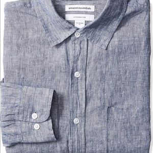 Slim Fit Linen Chambray Button Down
